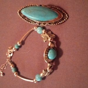Faux Torquose Bracelet and Ring